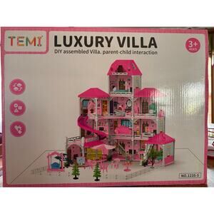 Temi Luxury Villa DIY Dollhouse Designed for Children Aged 3 and Up 4 Story‎